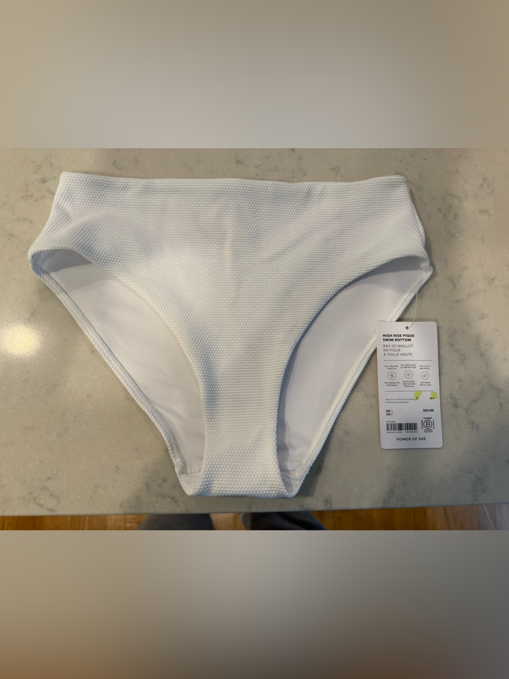 Athleta White High Waist Bikini Bottoms